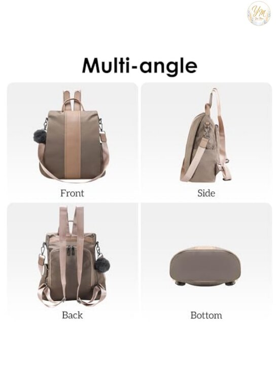 Waterproof Nylon Anti-Theft Backpack Purse with Shoulder Straps